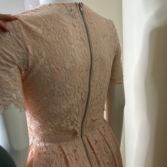 ASOS Pink Lace Dress with Sheer peekaboo waist, size 12 - Picture 8 of 10